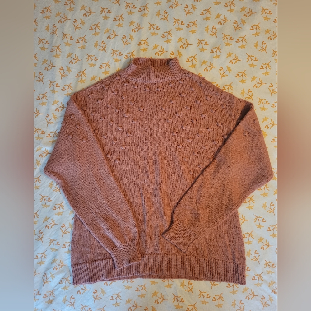 Elegant Mauve Turtleneck Sweater